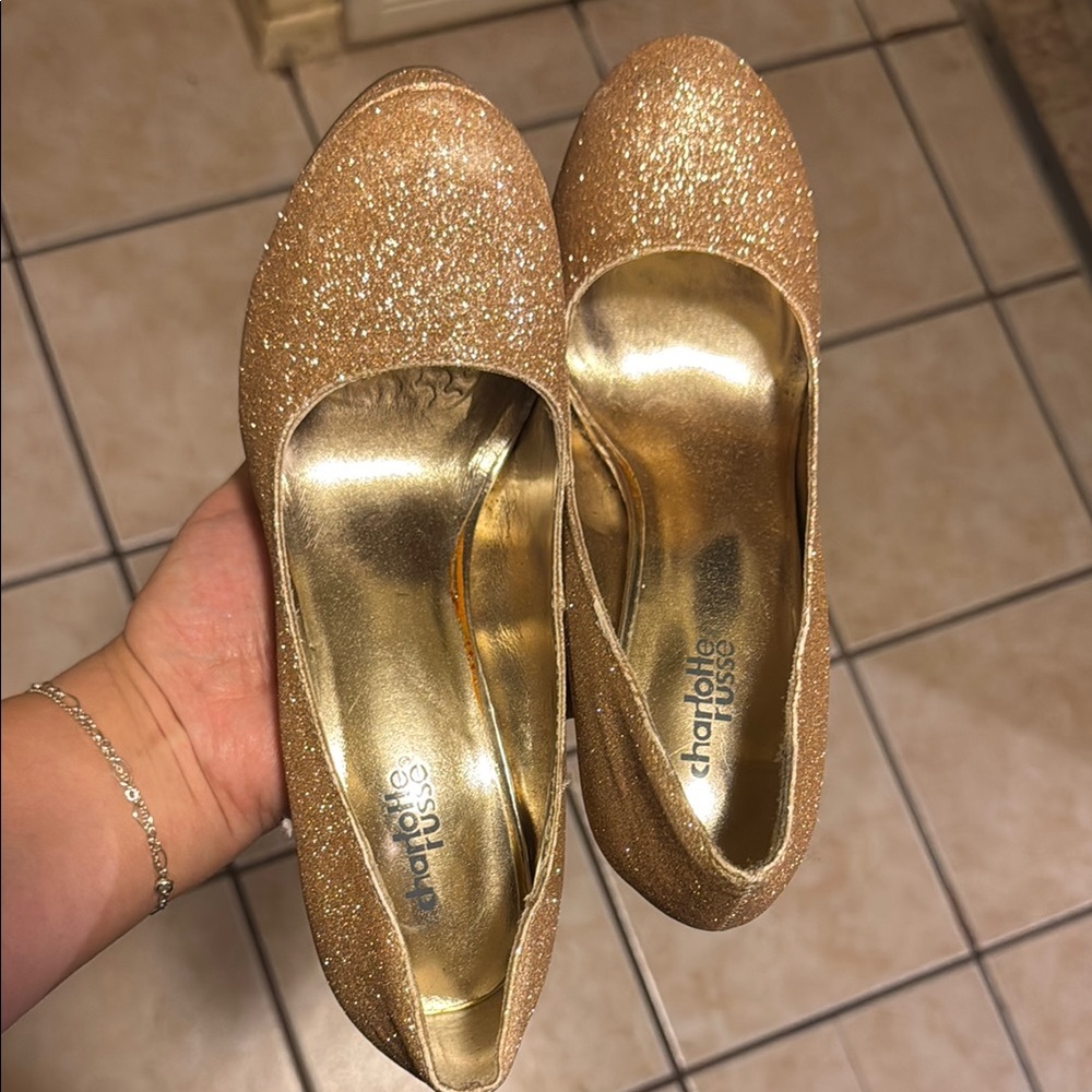 Charlotte Russe Gold Glitter Women's Shoes